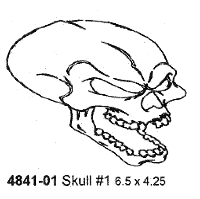 4841-01%20Skull%20Stencil%20#1%206.5’’%20x%204.25’’%20(16.5cmX11cm)%20Airbrush%20Plastik%20Şablon