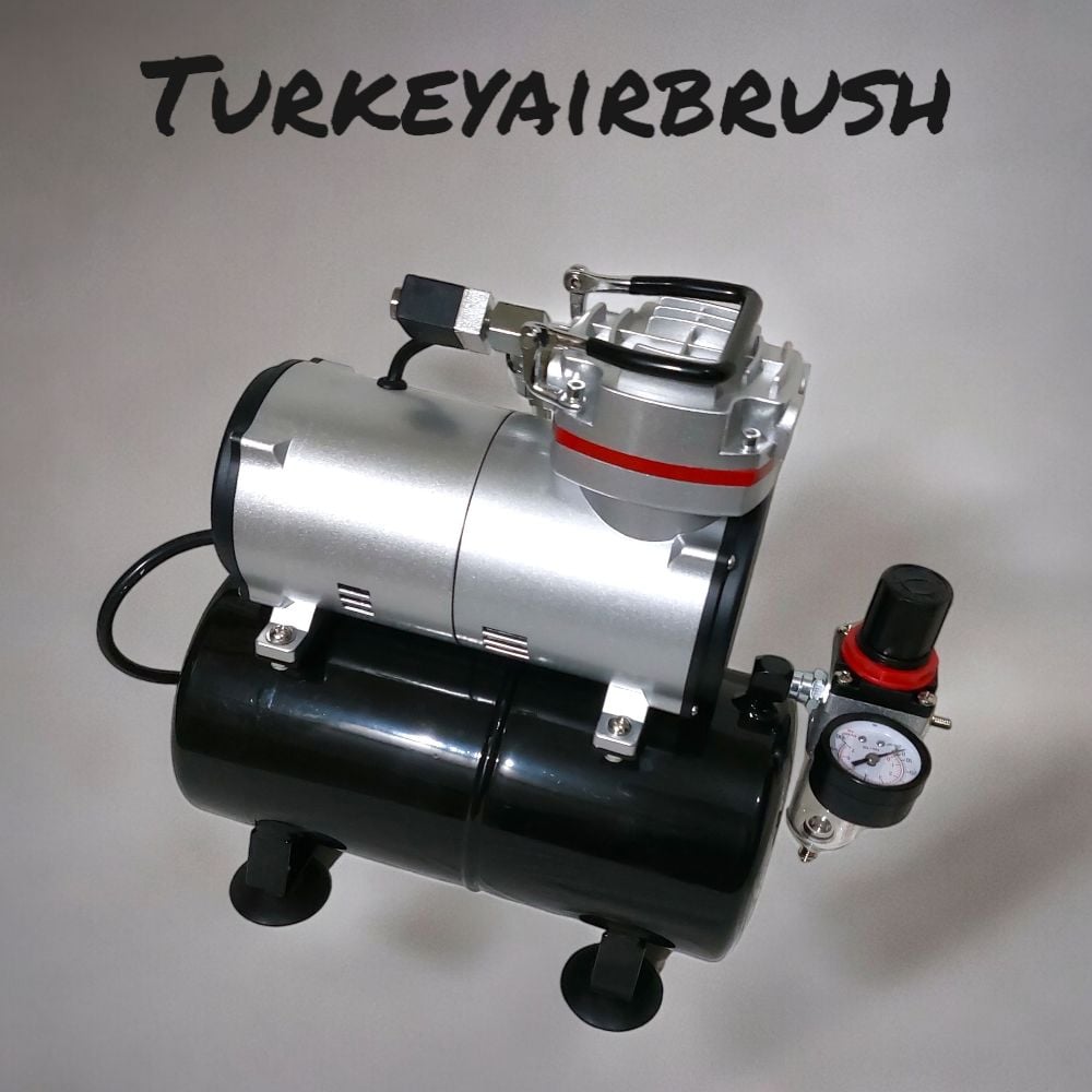 AIRBRUSH%20KOMPRESÖRÜ%20BADSECTOR%20189%20Tek%20Pistonlu%20Sessiz%20Yağsız%201/6%20HP