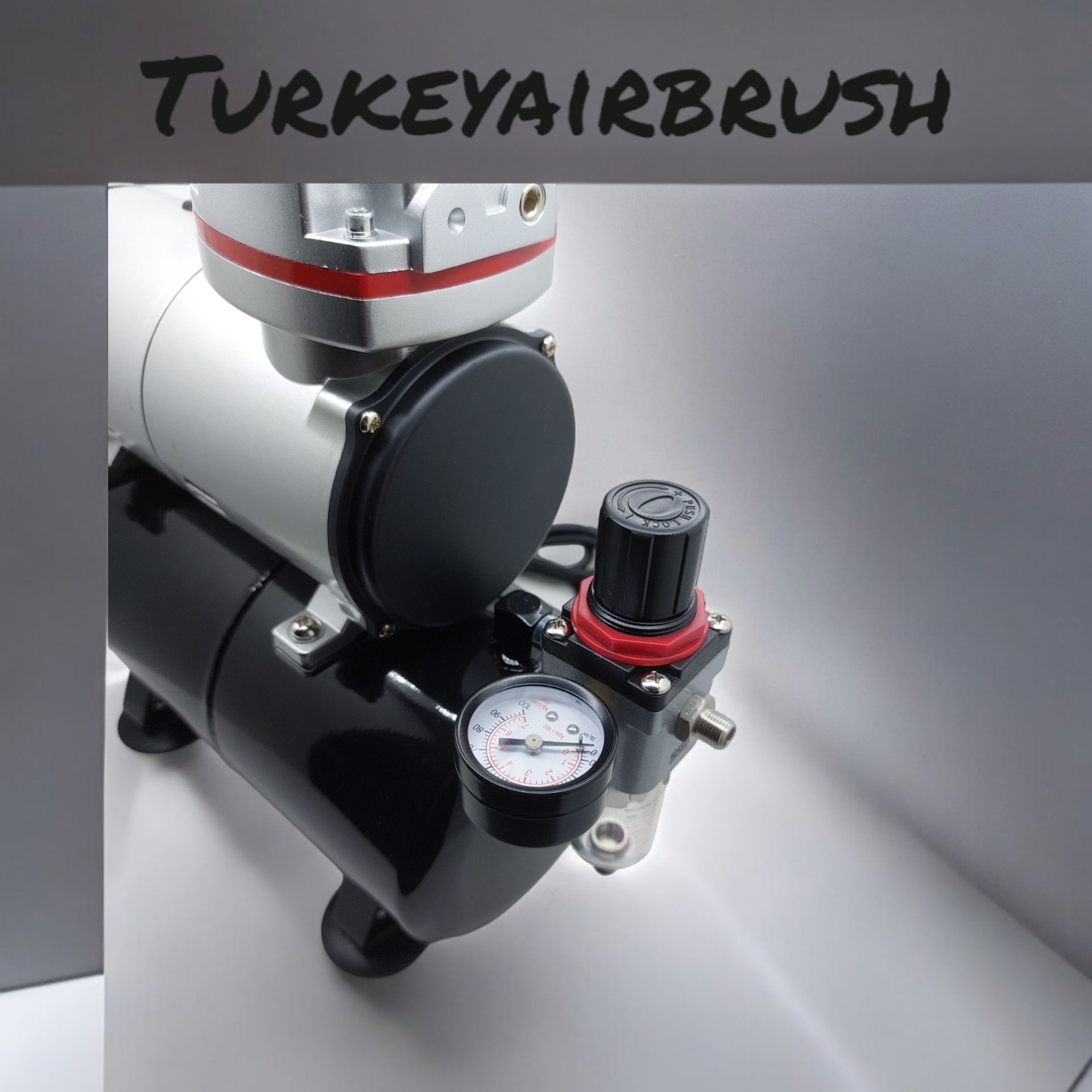 AIRBRUSH%20KOMPRESÖRÜ%20BADSECTOR%20189%20Tek%20Pistonlu%20Sessiz%20Yağsız%201/6%20HP