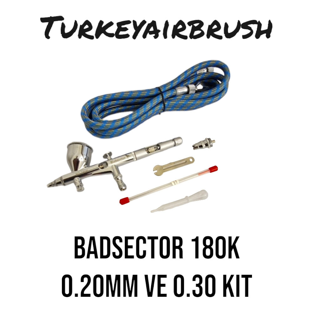 Badsector%20180K%20Airbrush%20Kit%200.20mm%20+%200.30mm%20Hassas%20Hava%20ayarı%20ve%20Tetik%20Stoperi%20Dual-Action