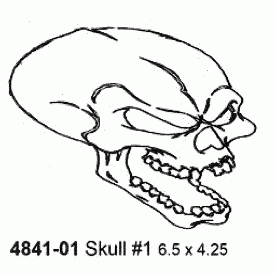 4841-01 Skull Stencil #1 6.5’’ x 4.25’’ (16.5cmX11cm) Airbrush Plastik Şablon