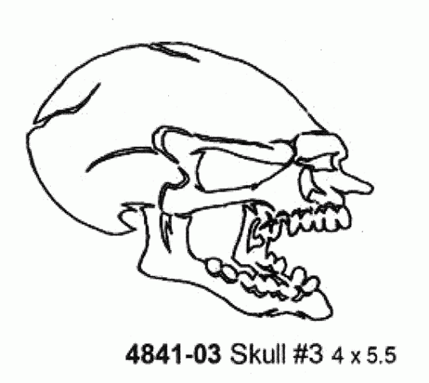 4841-03 Skull Stencil #3 4’’ x 5.5’’ (10cmX14cm) Airbrush Plastik Şablon