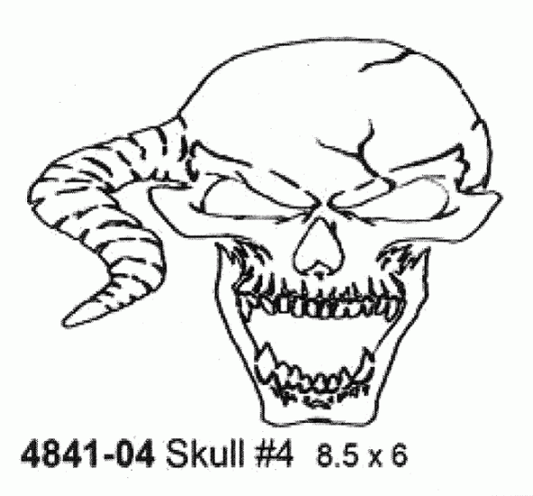 4841-04 Skull Stencil #4 8.5’’ x 6’’ (21.5cmX15cm) Airbrush Plastik Şablon