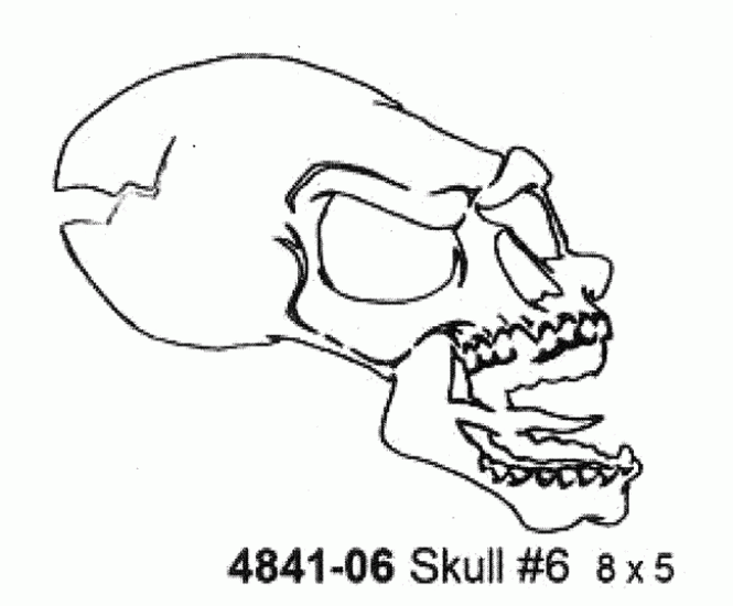 4841-06 Skull Stencil #6 8’’ x 5’’ (20cmX13cm) Airbrush Plastik Şablon