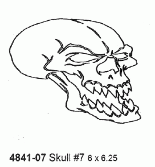 4841-07 Skull Stencil #7 6’’ x 6.25’’ (15cmX16cm) Airbrush Plastik Şablon