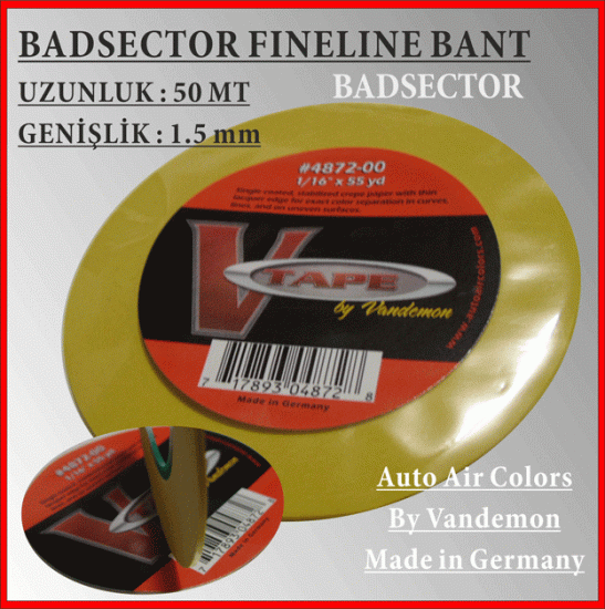 4872-00 İnce Desen Bantı Auto Air ÖZEL ALMAN FINELINE DESEN BANTI 1.5mm 50MT