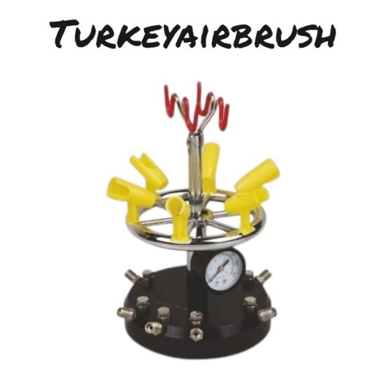 MASA ÜSTÜ AIRBRUSH HOLDER HAVA DAĞITICI 6LI Airbrush Tutucu Mod 04