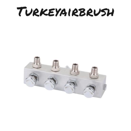 4 ÇIKIŞLI VANALI AIRBRUSH HAVA DAĞITICI