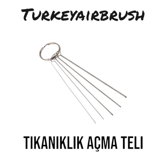 AIRBRUSH TEMİZLEME TIKANIKLIK AÇMA TEL SETİ